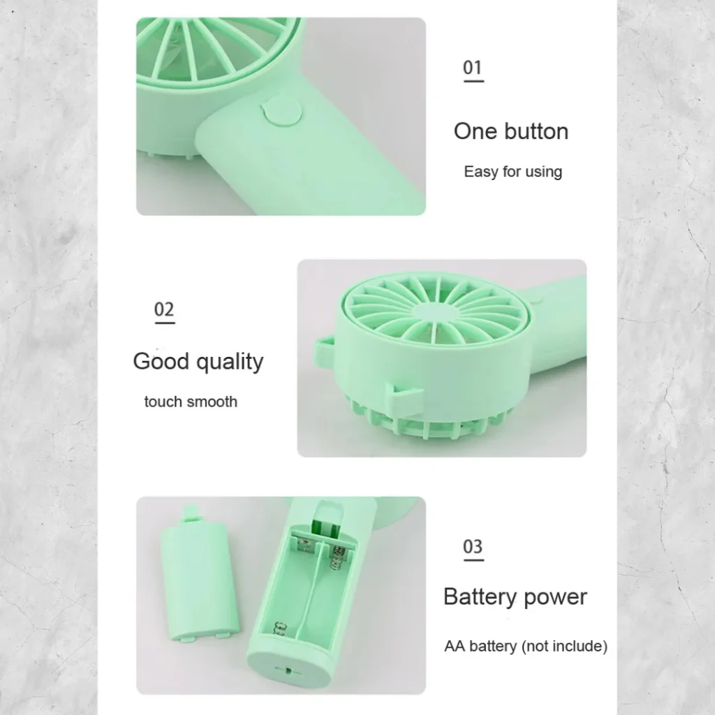 👉ร้านของคนไทย👈 ใช้ถ่าน พัดลมมือถือขนาดเล็ก พกพาง่าย Mini fan น้ำหนักเบา ทนทาน ไม่ต้องชาร์จ