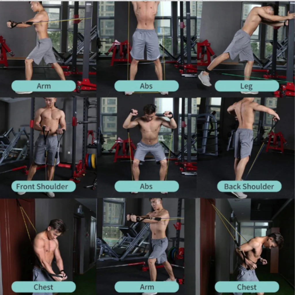 หัวตะขอเหล็กใหญ่ ยางยืดสายแรงต้าน  Resistance band 11 pcs ยางยืดออกกำลังกาย
