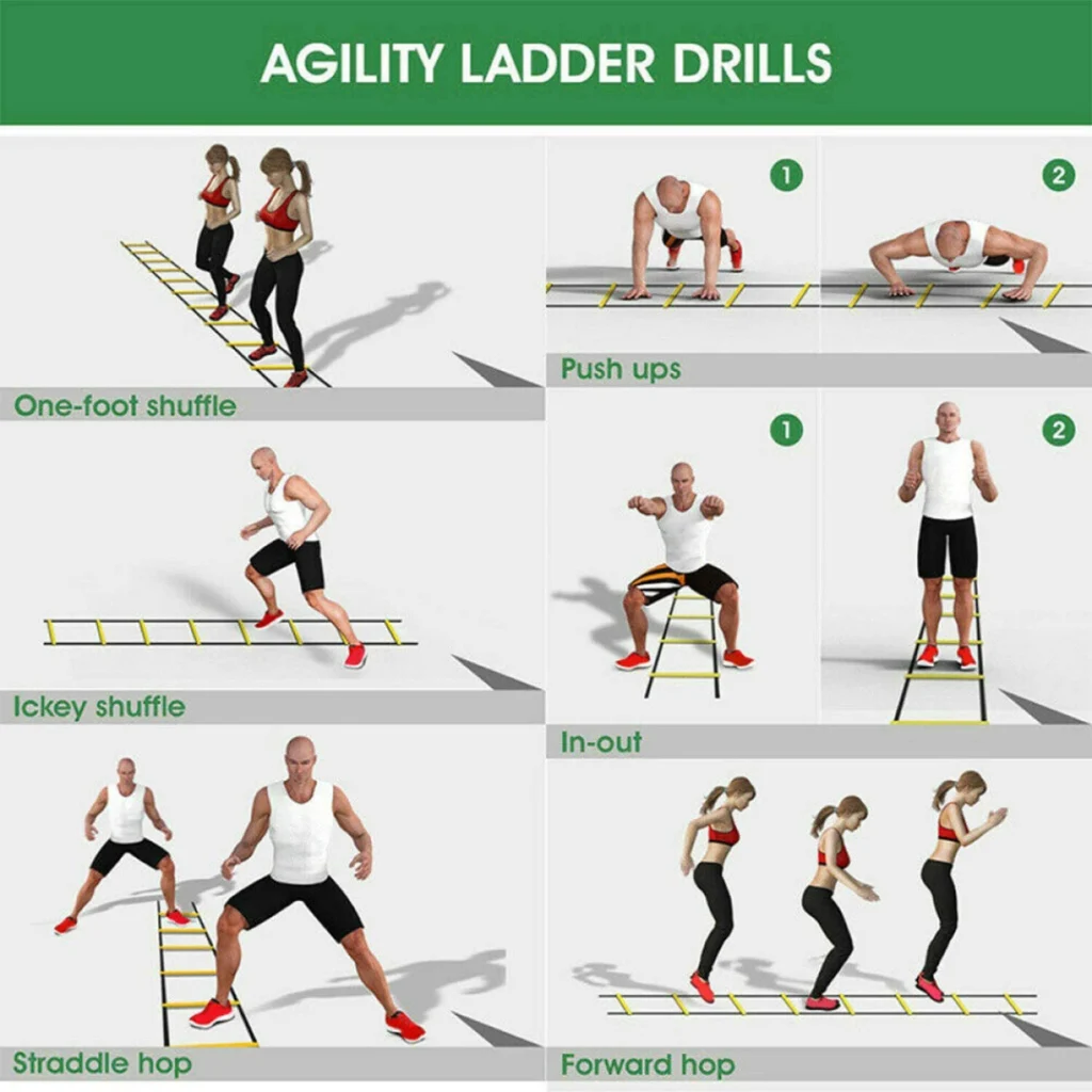 12 ขั้น 6 เมตร บันไดออกกำลังกาย Speed Ladder บันไดฟิตเนส ฝึกความคล่องตัว ฝึกฟุตบอล