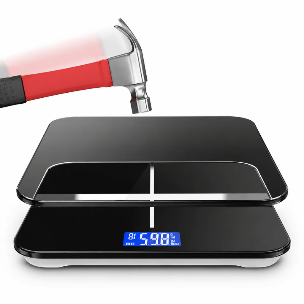 จอ LED ใช้ถ่าน เครื่องชั่งน้ำหนักดิจิตอล แสดงอุณหภูมิ พร้อมสายวัดตัว Digital Weighing Scale