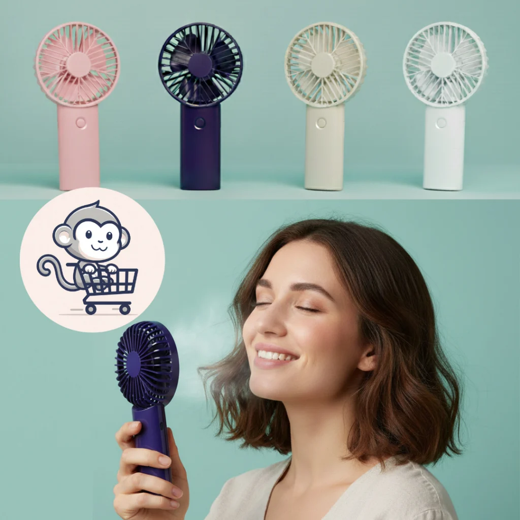 ชาร์จไฟบ้าน พัดลมมือถือขนาดเล็ก พกพาง่าย Mini fan น้ำหนักเบา ทนทาน หัวชาร์จ USB