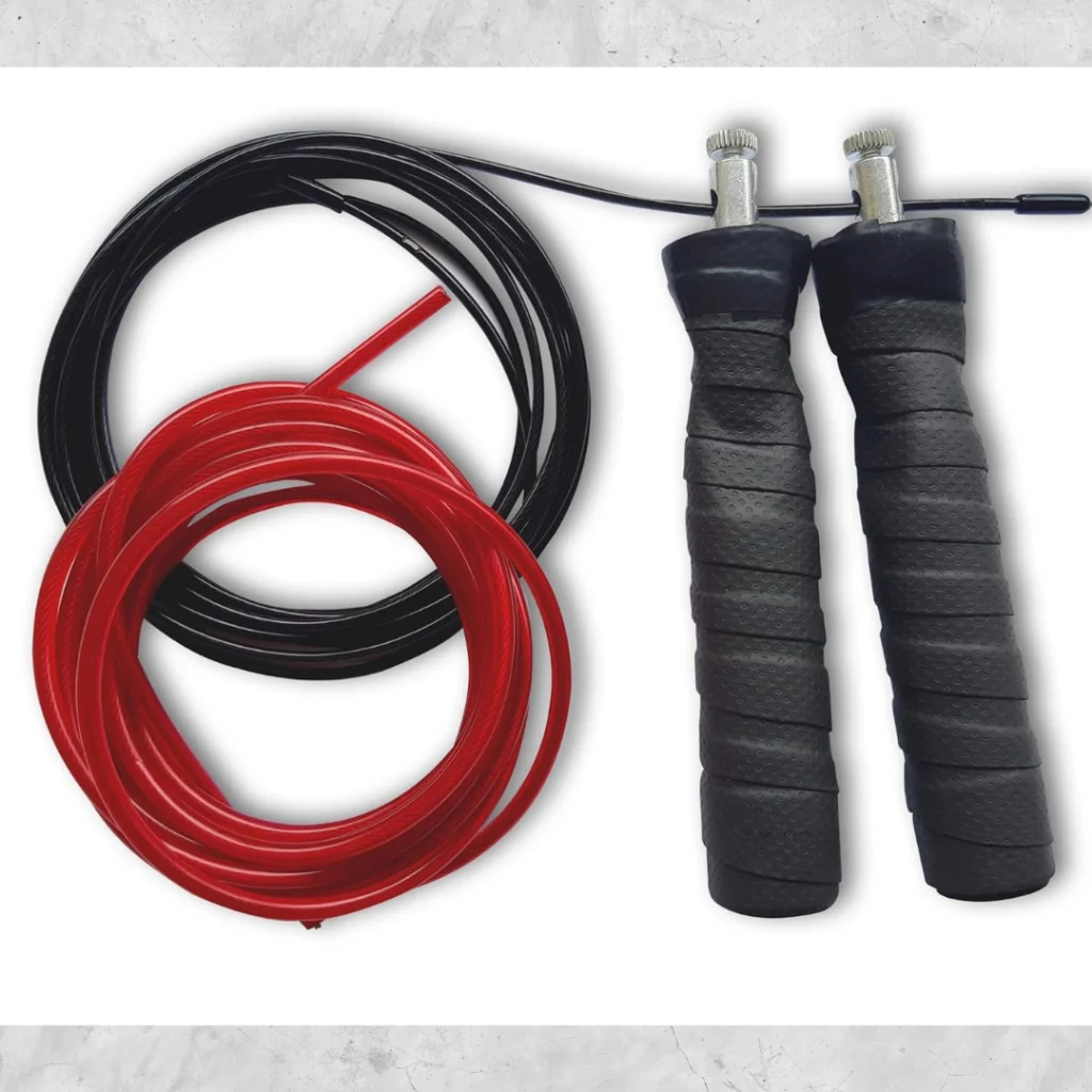 ปรับสายได้ ระบบลูกปืน ของแถมเยอะ เชือกกระโดดสายเคเบิล Speed rope กระชับหุ่น ลดไขมัน