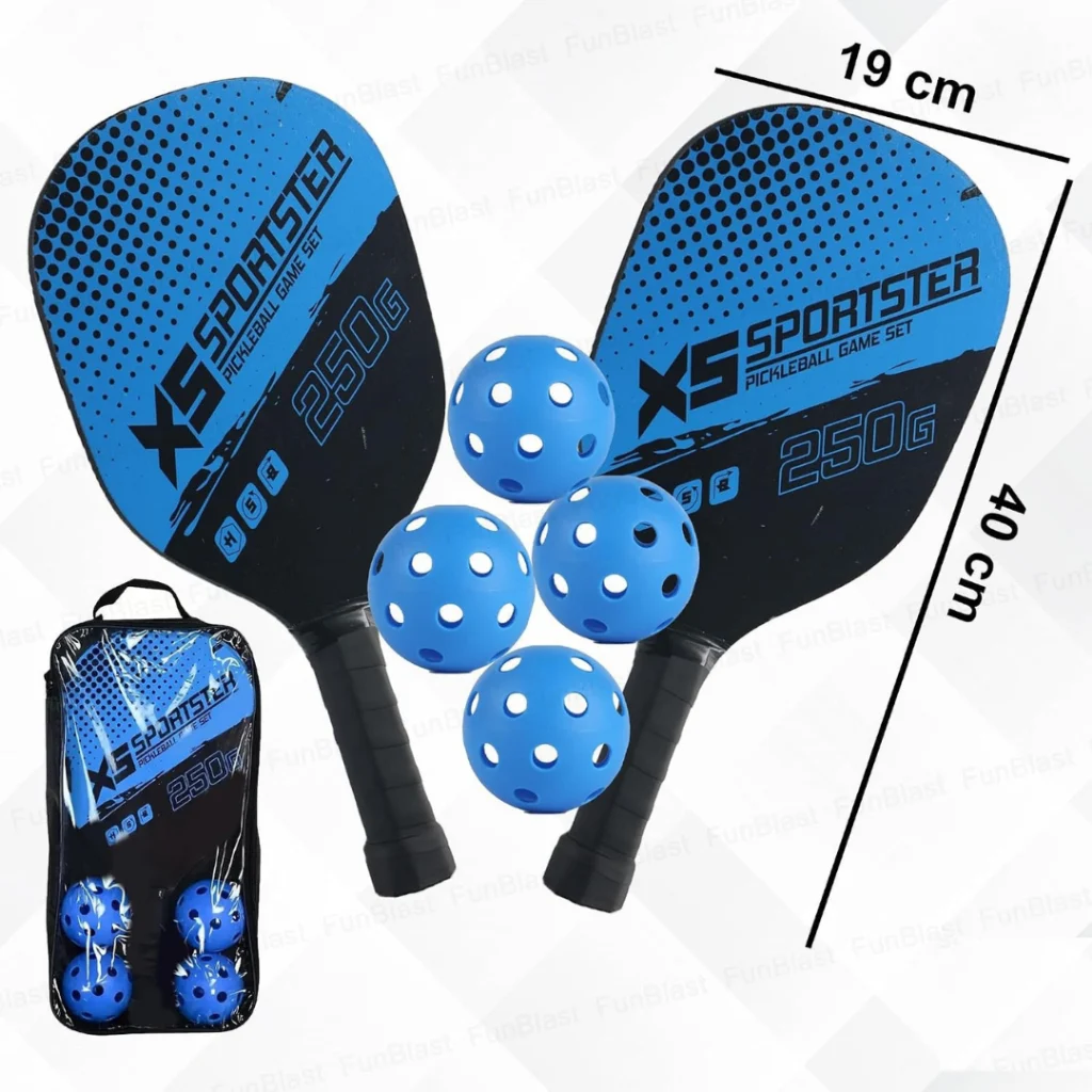 ชุดไม้พิกเคิลบอล (Pickleball) 2 ไม้ + ลูกบอล 4 ลูก พร้อมกระเป๋าซิป สีสันสดใส เล่นได้ทันที ไม่ต้องซื้อเพิ่ม